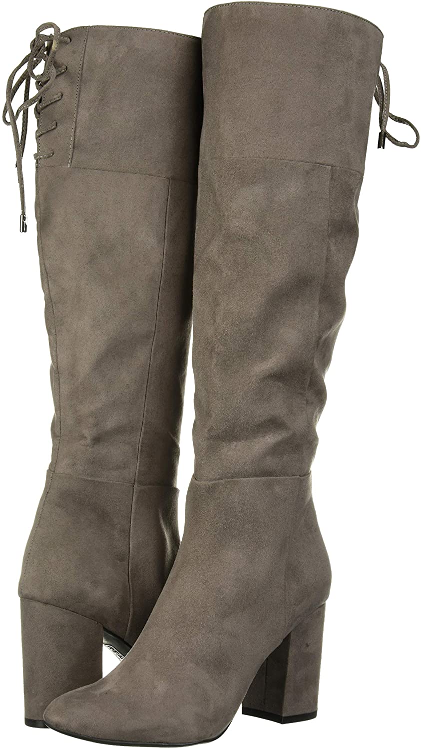 Kenneth Cole Reaction Women's Corie Lace Faux Suede Tall Dress Boots Concrette Size 6.5 M