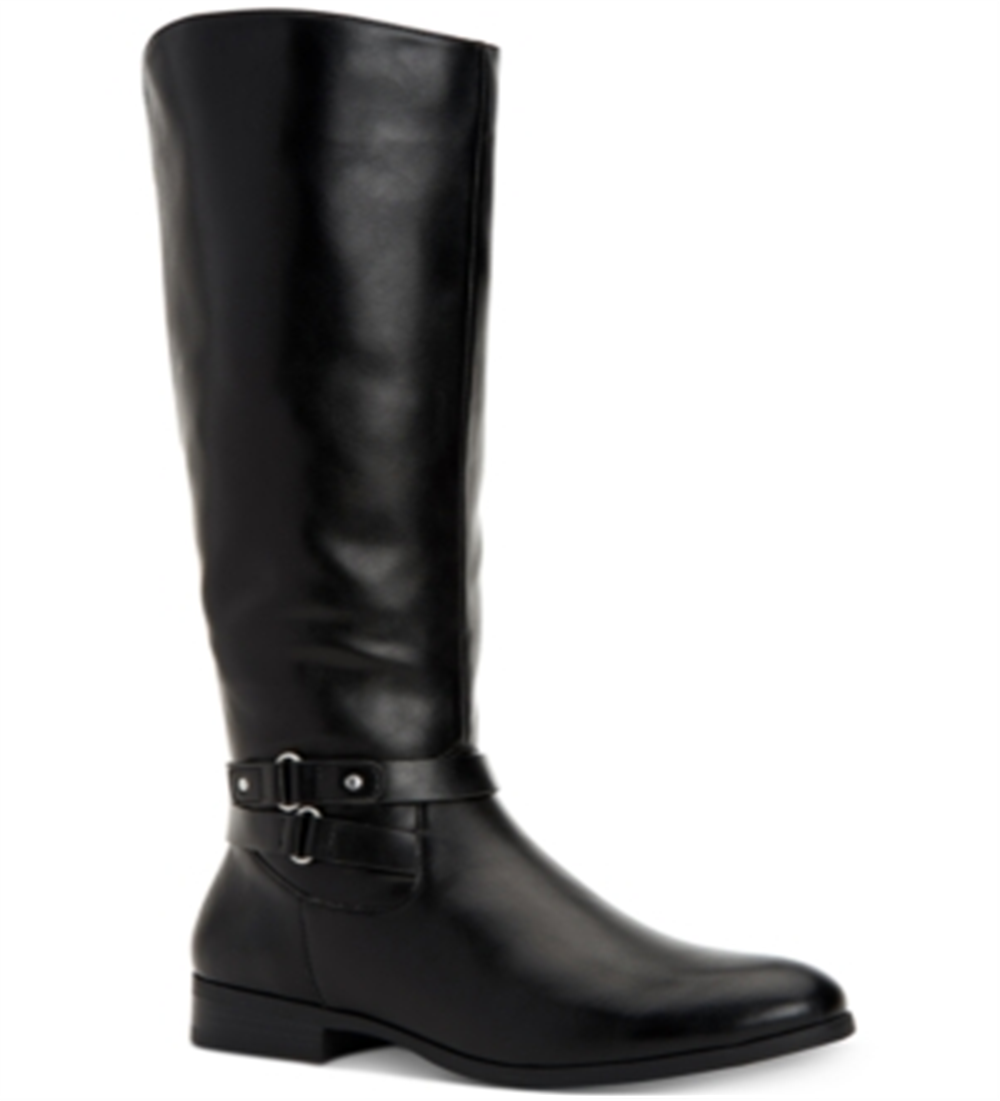 Style & Co Women's Kindellp Fabric Closed Toe Knee High Fashion Boots Black Size 7W-WC