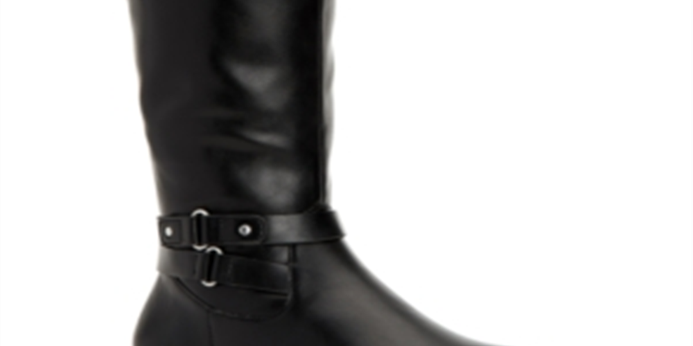 Style & Co Women's Kindellp Fabric Closed Toe Knee High Fashion Boots Black Size 7W-WC