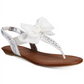 Material Girl Women's Swan Split Toe Casual T-Strap Sandals White Size 5