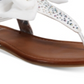 Material Girl Women's Swan Split Toe Casual T-Strap Sandals White Size 5