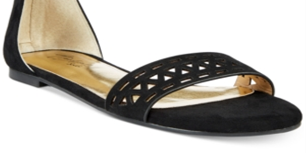 Thalia Sodi Women's Jacey Fabric Open Toe Casual Ankle Strap Sandel Black Size 8.5 M