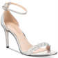 Rachel Zoe Women's Ella Leather Open Toe Formal Ankle Strap Silver Size 9 M