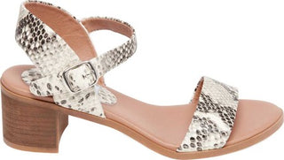 Steve Madden Women's April Heeled Sandal, natural snake Size 5.5 M