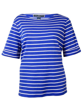 American Rag Women's Boat Neck Striped Knit Top Brown Size 9.5 M