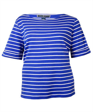 American Rag Women's Boat Neck Striped Knit Top Brown Size 9.5 M