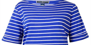 American Rag Women's Boat Neck Striped Knit Top Brown Size 9.5 M