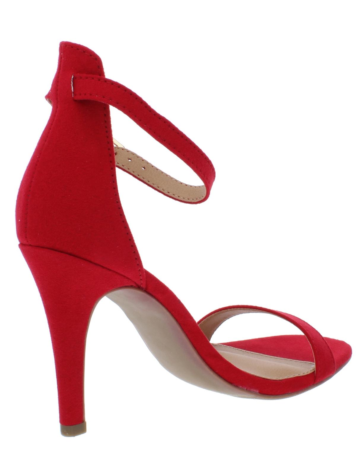 Material Girl Women's Blaire5 Ankle Strap Heels Red Size 8 M