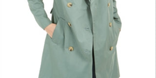 Charter Club Petite Classic Trench Coat  Green Size PL