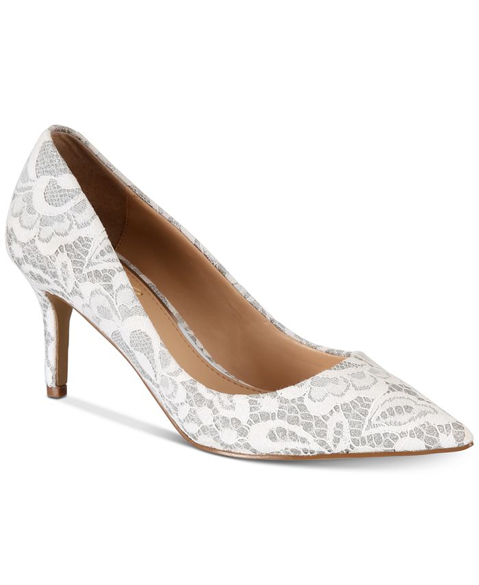Jewel Badgley Mischka Women's Zuri Lace Pumps White Size 7.5 M