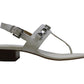 Michael Kors Women's Charlton Leather Split Toe Casual Sandal Gray Size 9