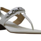 Michael Kors Women's Charlton Leather Split Toe Casual Sandal Gray Size 9