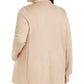 Eileen Fisher Women's Pocketed Notch Collar Back Vent Long Sleeve Wear to Work Jacket Beige Size 2X