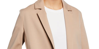 Eileen Fisher Women's Pocketed Notch Collar Back Vent Long Sleeve Wear to Work Jacket Beige Size 2X