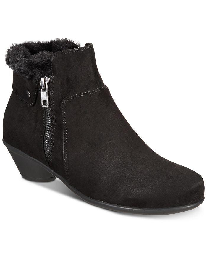 Karen Scott Women's Ursah Fabric Closed Toe Ankle Fashion Black Size 8.5 M