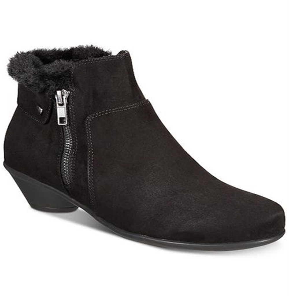 Karen Scott Women's Ursah Fabric Closed Toe Ankle Fashion Black Size 8.5 M