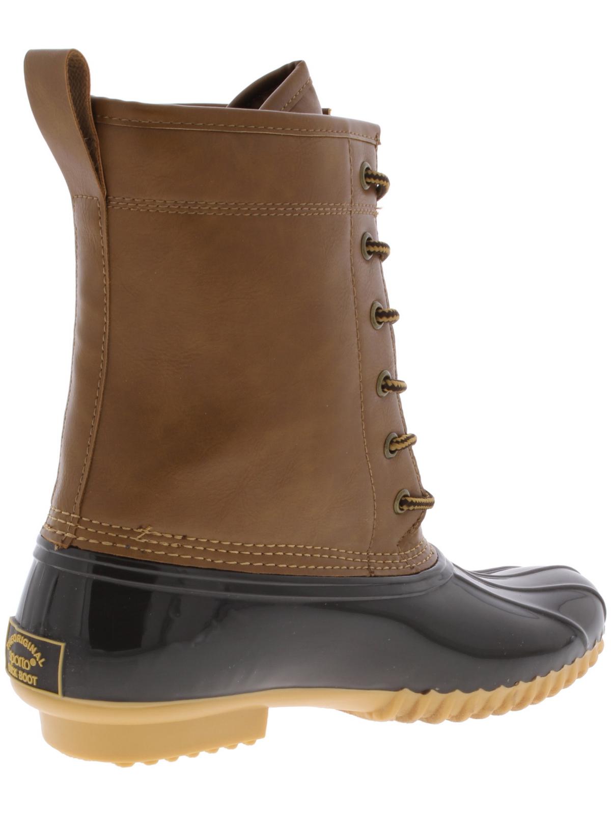 Sporto Women's Ariel Faux Leather Ankle Rain Boots Brown Size 7.5M