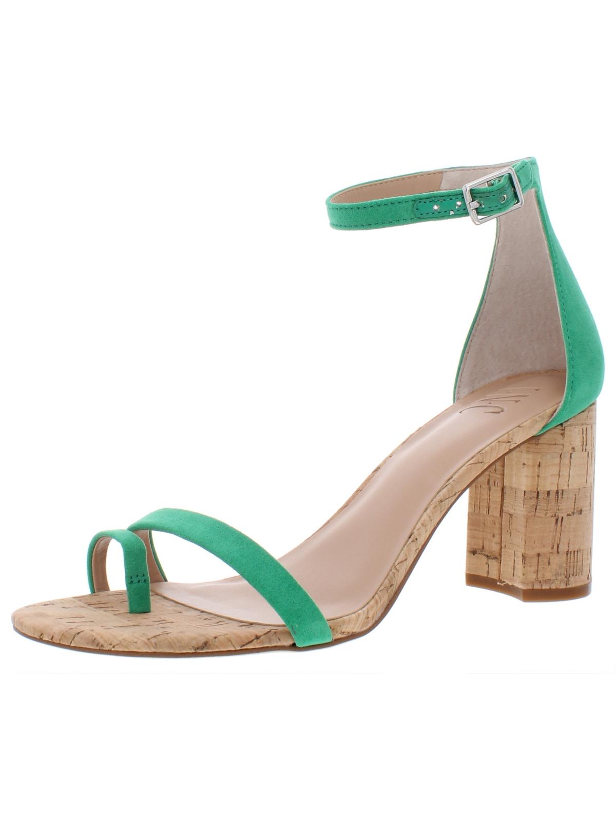 INC International Concepts Women's Wanada Block Heel Ankle Strap Dress Sandals Green Size 7.5 M