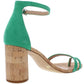 INC International Concepts Women's Wanada Block Heel Ankle Strap Dress Sandals Green Size 7.5 M