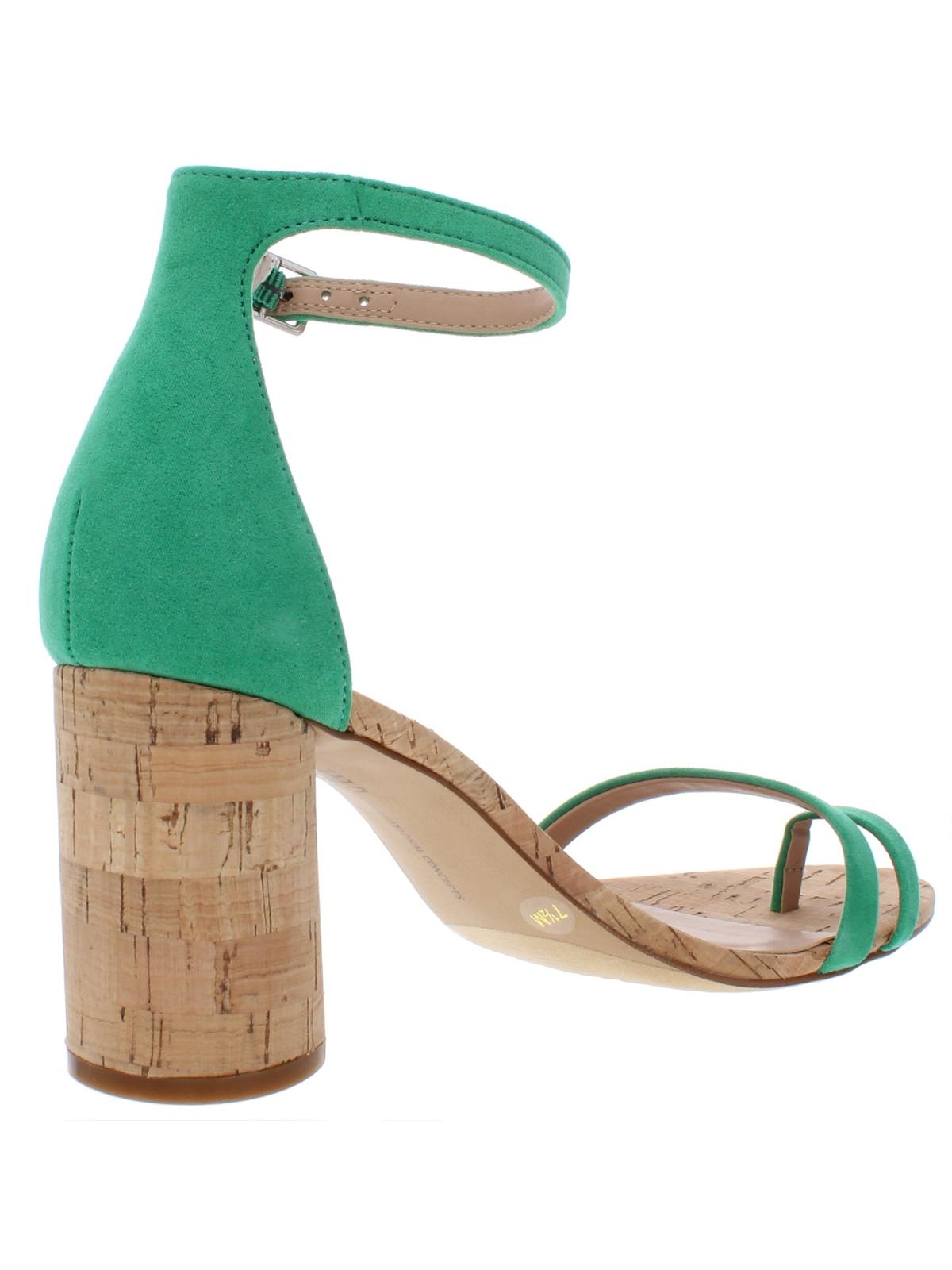INC International Concepts Women's Wanada Block Heel Ankle Strap Dress Sandals Green Size 7.5 M