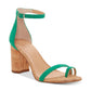 INC International Concepts Women's Wanada Block Heel Ankle Strap Dress Sandals Green Size 7.5 M