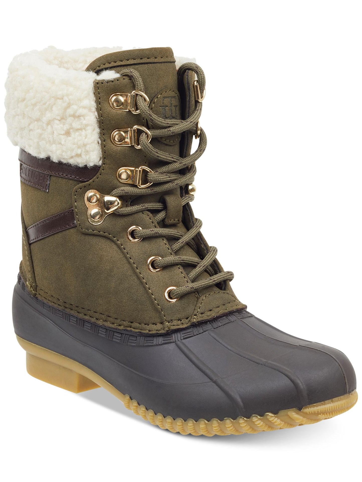 Tommy Hilfiger Women's Rian 2 Faux Fur Closed Toe Mid Calf Cold Weather Boots Green Size 6 M