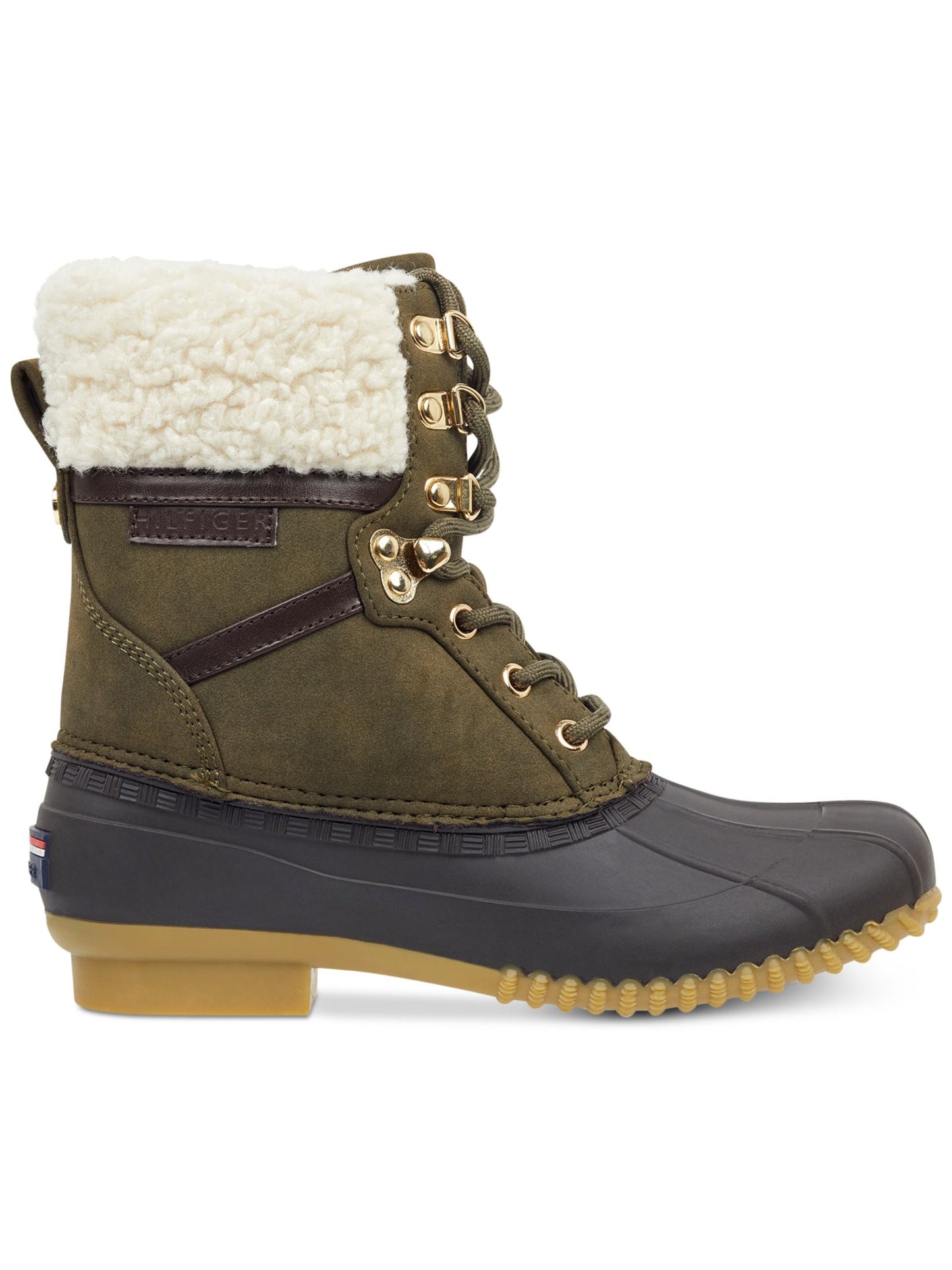 Tommy Hilfiger Women's Rian 2 Faux Fur Closed Toe Mid Calf Cold Weather Boots Green Size 6 M