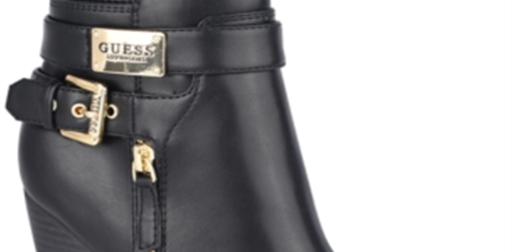 Guess Gather Dress Booties Leather Black Size 7.5 M