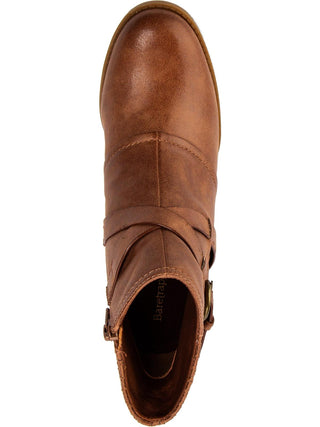 Baretraps Women's Launa Booties Faux Leather Block Heel Brown Size 5.5 M