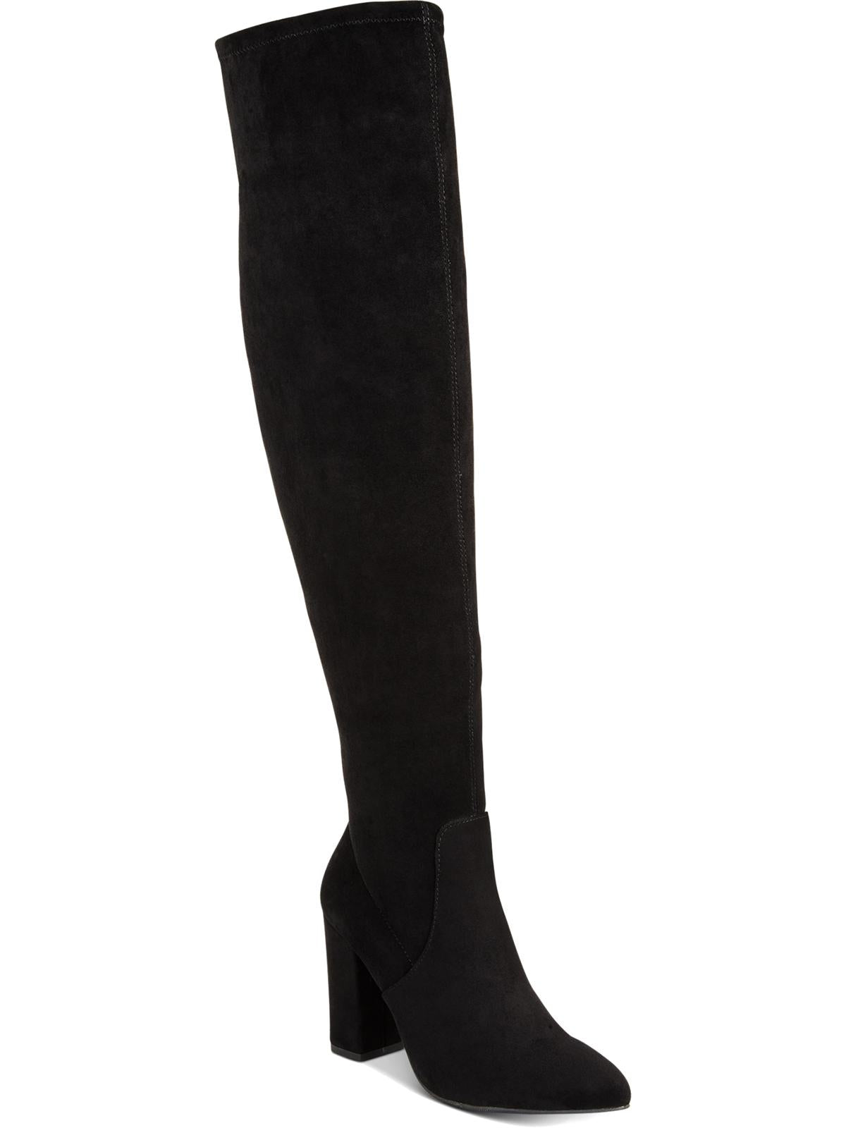 Material Girl Women's Bravy Faux Suede Tall Over the Knee Boots Black Size 5 M