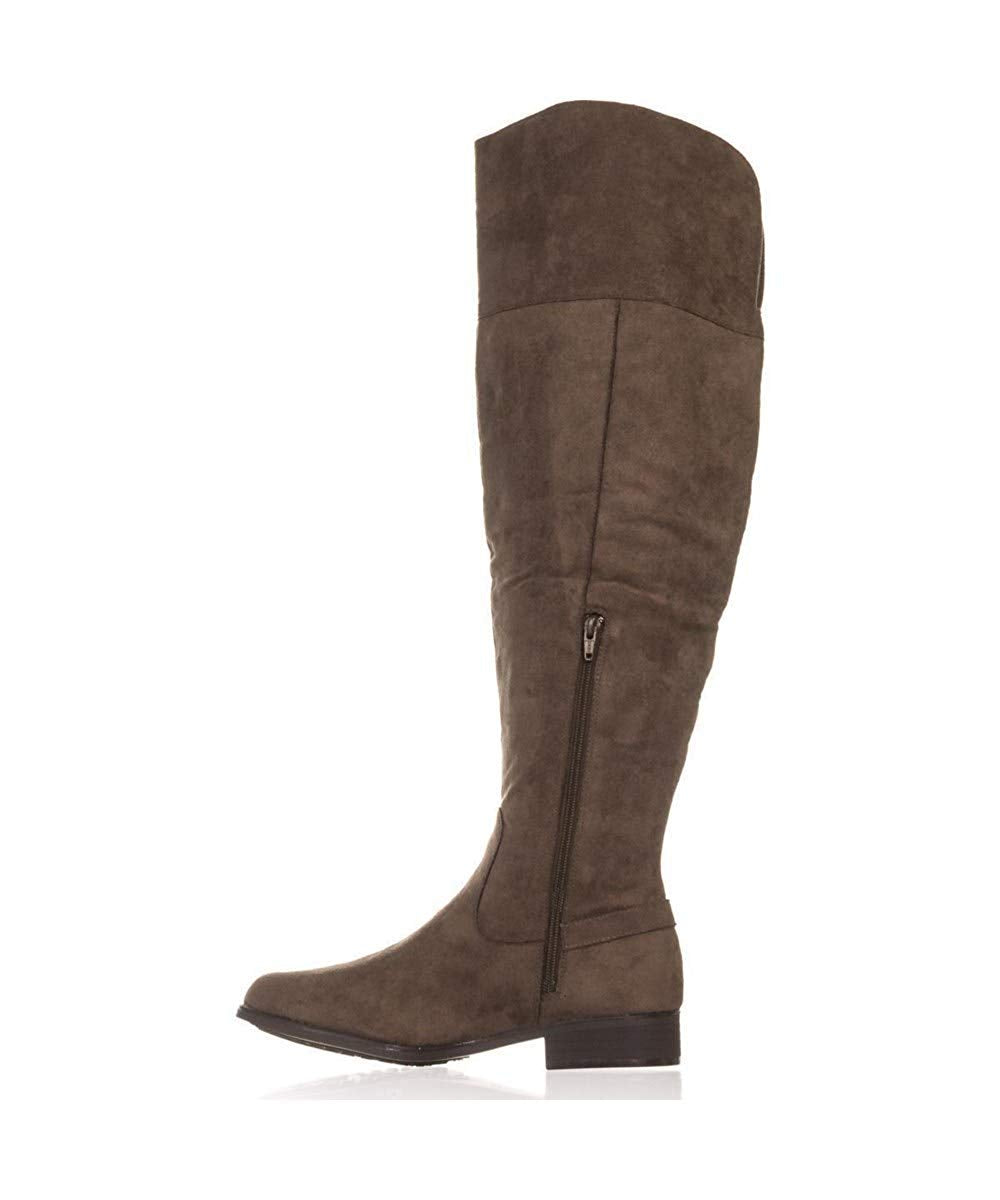 American Rag Women's Adarra Leather Round Toe Over Knee Riding Boots Brown Size 10 M