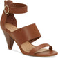 INC International Concepts Women's Gavi Faux Leather Ankle Strap Dress Sandals Brown Size 5.5 M
