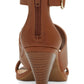 INC International Concepts Women's Gavi Faux Leather Ankle Strap Dress Sandals Brown Size 5.5 M
