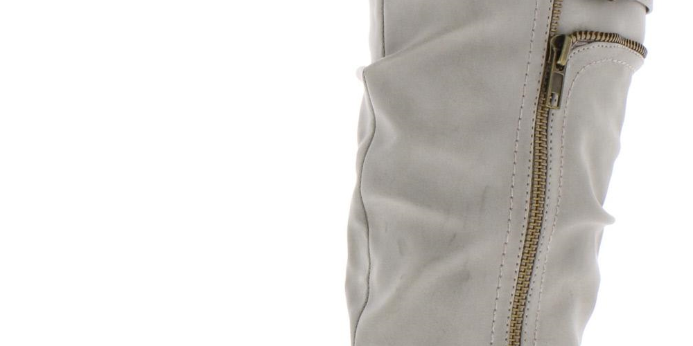 White Mountain Women's Remi Faux Leather Riding Boots Gray Size 5.5 M