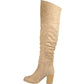 Journee Collection Women's Kaison Wide Calf Over the Knee Boot  Stone Size 9 Medium