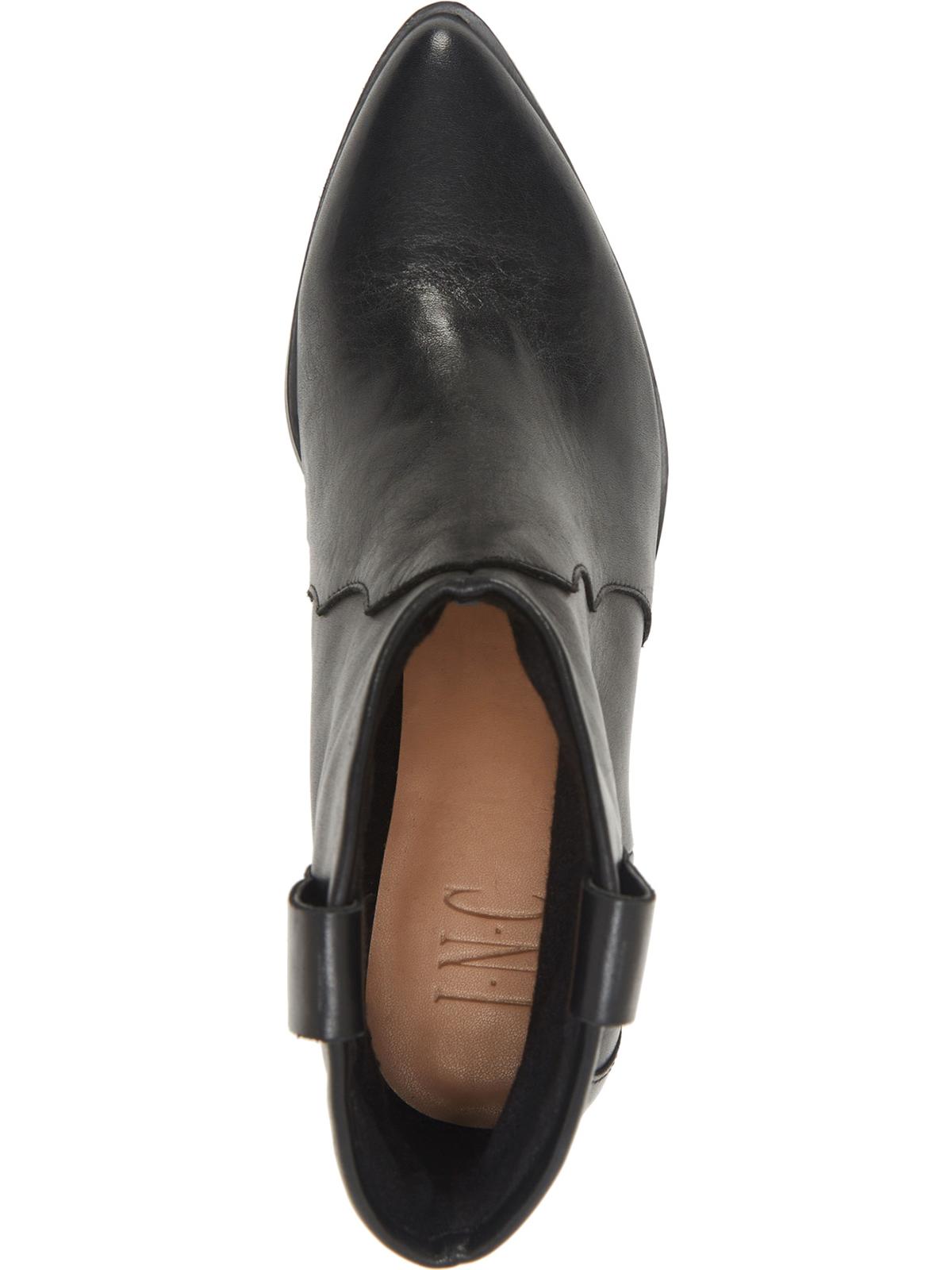 INC International Concepts Women's Memory Foam Studded Cushioned Latisha Pointed Toe Slip on Leather Booties Black Size 5 M