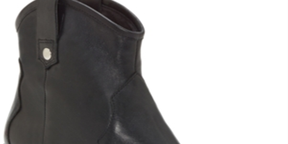 INC International Concepts Women's Memory Foam Studded Cushioned Latisha Pointed Toe Slip on Leather Booties Black Size 5 M