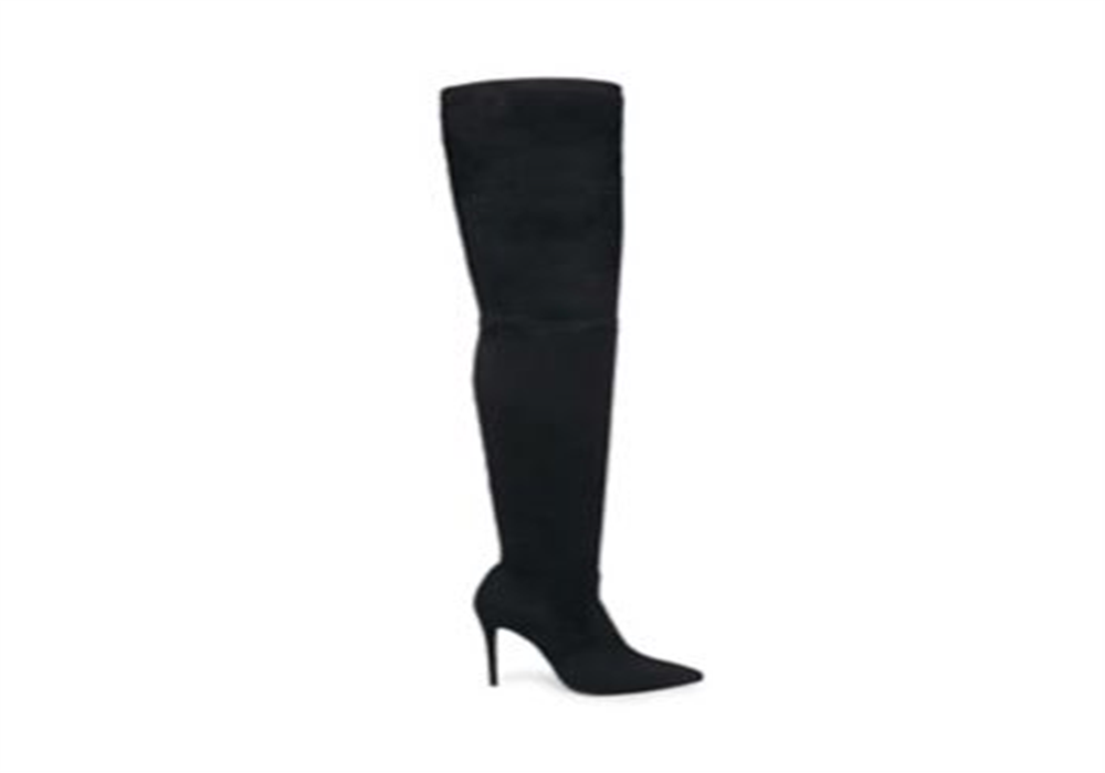 Steve Madden Women's Stretchy Cushioned Dominique Stiletto Dress Heeled Boots Black 6 M