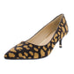 Kenneth Cole Women's Leopard Print Morgan Pointed Toe Kitten Heel Slip on Pumps Brown Size 6.5 M