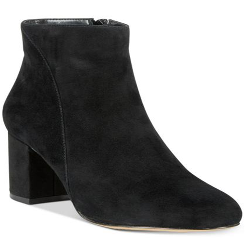 INC International Concepts Women's Cushioned Floriann Almond Toe Block Heel Zip up Booties Red Lava Size 9.5 M