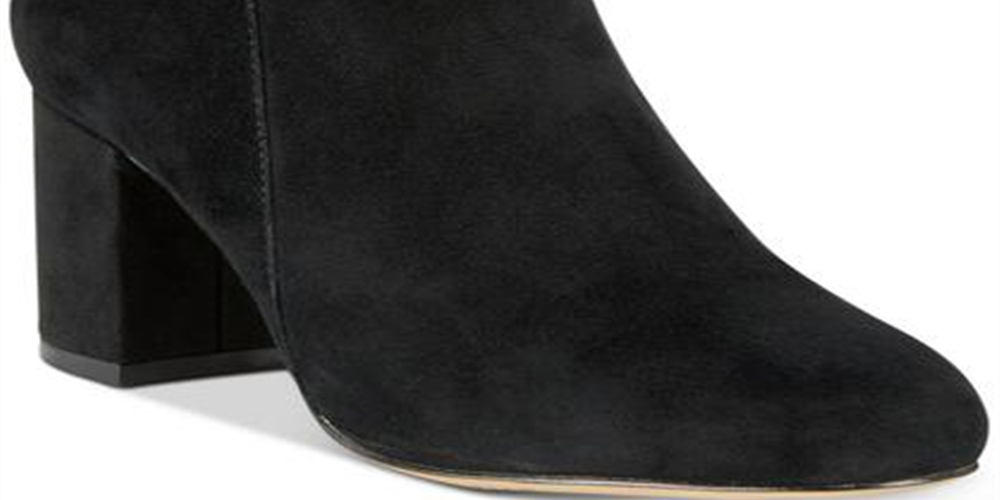 INC International Concepts Women's Cushioned Floriann Almond Toe Block Heel Zip up Booties Red Lava Size 9.5 M