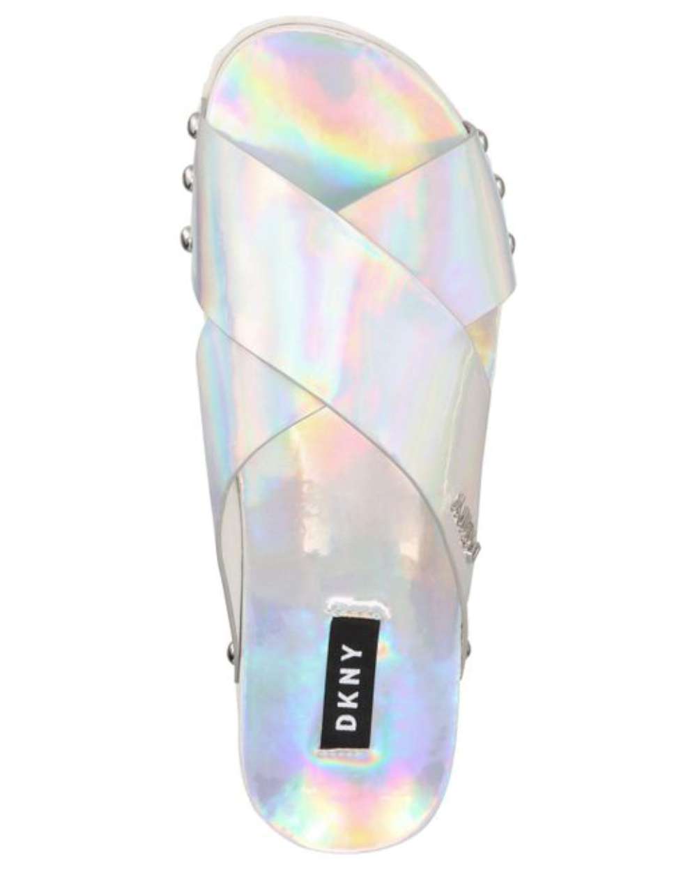 DKNY Women's Wave Open Toe Formal Slide Sandals Gray Size 8