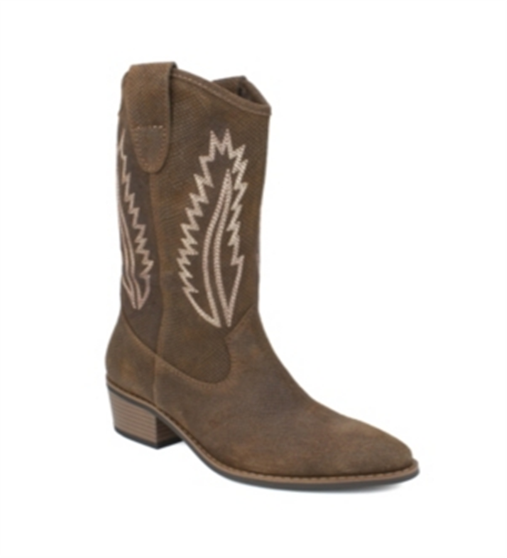 White Mountain Women's Caraway Cowgirl Boot Leather Brown Size 6.5 M