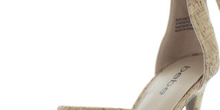 Bebe Women's Berdine G Cork Ankle Strap Heel Sandals Gold  Size 5.5M