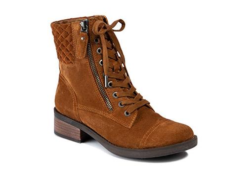 Lucca Lane Women's Cailyn Suede Cap Toe Ankle Fashion Boots Brown Size 9 M