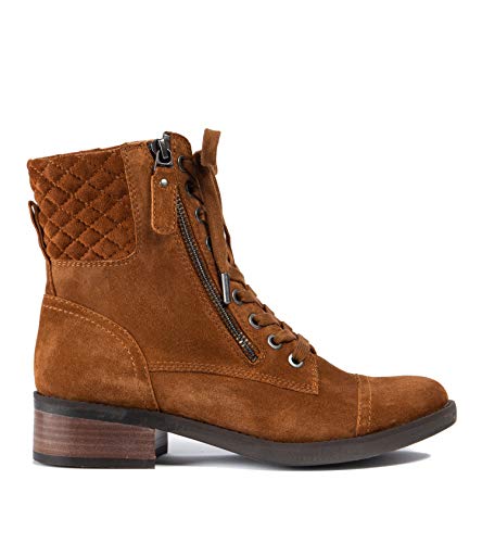 Lucca Lane Women's Cailyn Suede Cap Toe Ankle Fashion Boots Brown Size 9 M