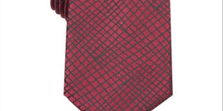 Alfani Men's Slim Textured Stripe Tie  Purple One Size