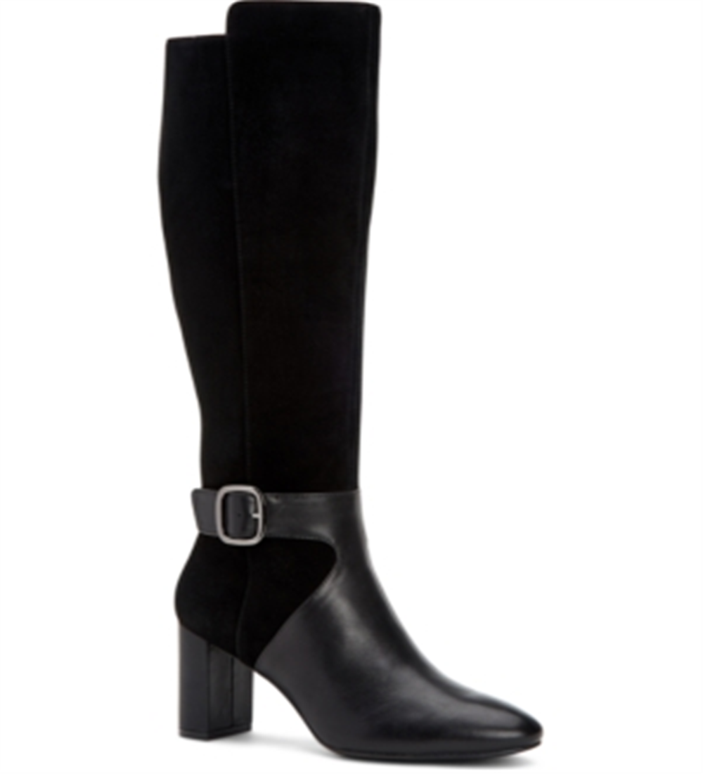 Alfani Women's Nelsonnn Step 'N Flex Tall Wide Calf Dress Boots Black Size 8M-WC