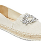 Marc Fisher Women's Barnum Fabric Closed Toe Espadrille Flats White Size 5 M