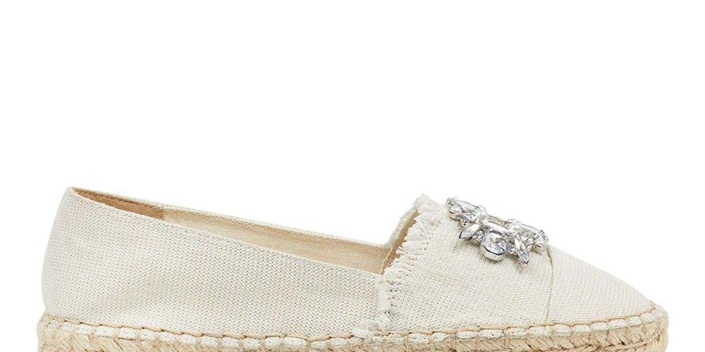 Marc Fisher Women's Barnum Fabric Closed Toe Espadrille Flats White Size 5 M